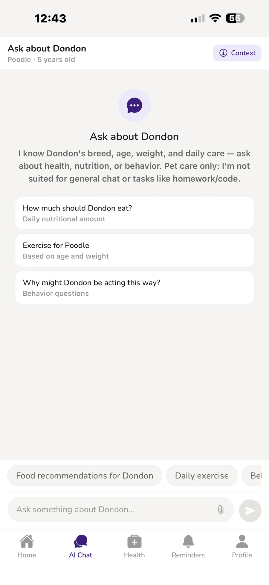 Pavlov AI pet assistant conversation